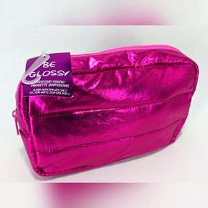 NEW! Metallic Pink Makeup Bag Clutch Pouch